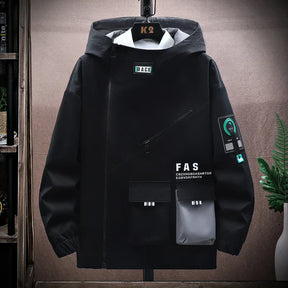 Heren Weerbestendig Capuchon Jas | Relaxte Pasvorm Rits Urban Stijl