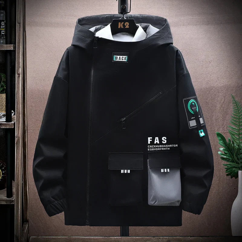 Heren Weerbestendig Capuchon Jas | Relaxte Pasvorm Rits Urban Stijl