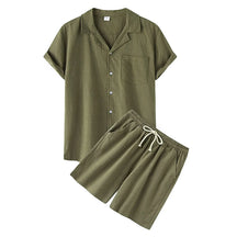 Milan - Casual Linnen Kleding Set met Knoopsluiting en Shorts