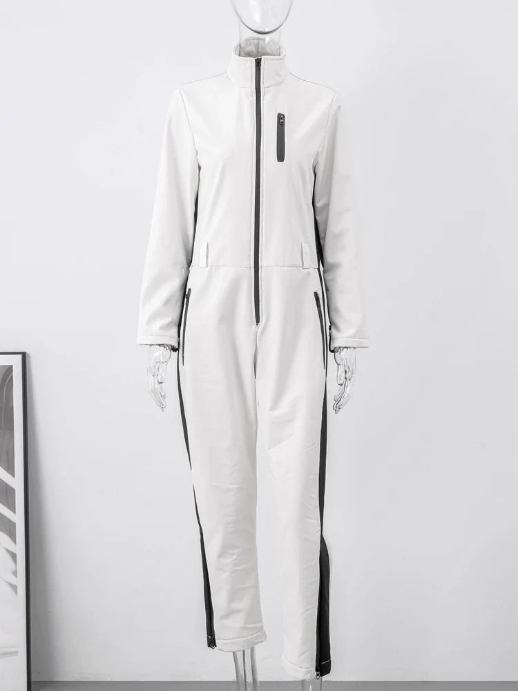 SnowChic - Dames Ski Jumpsuit met Rits en Tailleband