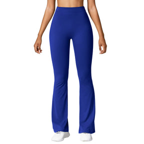 Mila – Flared Sportlegging met Scrunch Detail en Hoge Taille