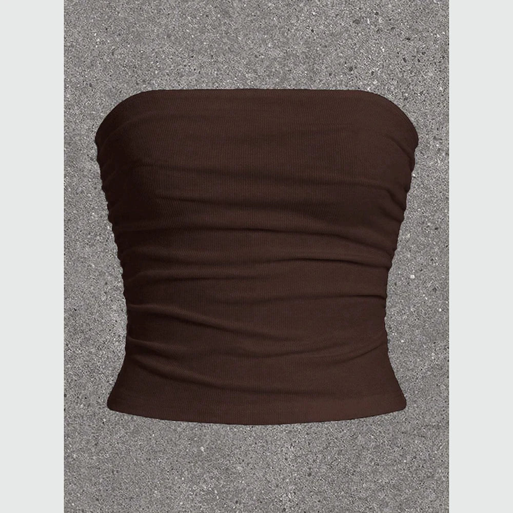 Sophie – Strapless Getailleerde Tank Top met Ruches