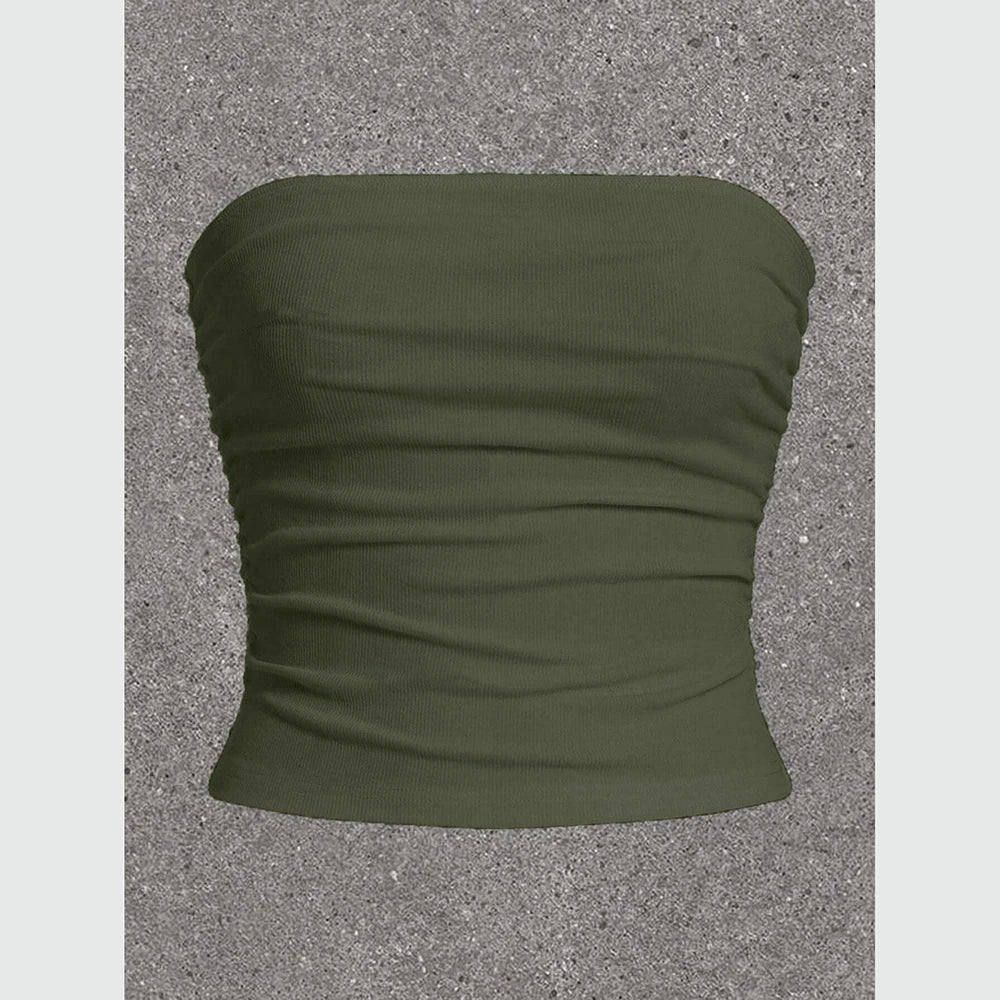 Sophie – Strapless Getailleerde Tank Top met Ruches