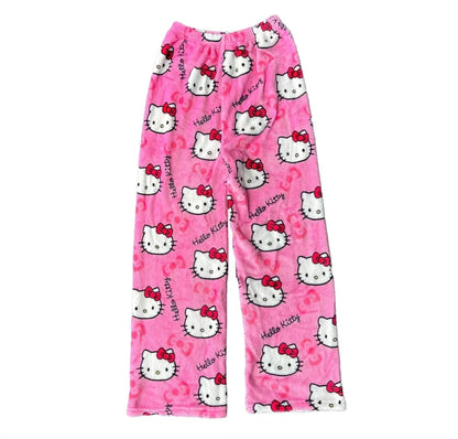 Hello Kitty - Fleece Pyjamabroek voor Koude Nachten