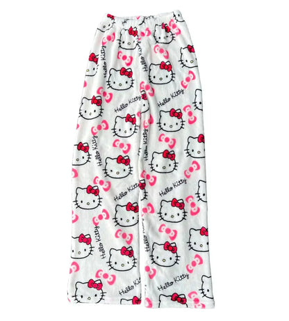 Hello Kitty - Fleece Pyjamabroek voor Koude Nachten