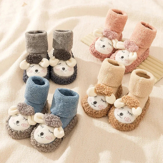 BunnyFeet - Warme Babyslofjes met Schattig Dierenontwerp en Antislip Zolen