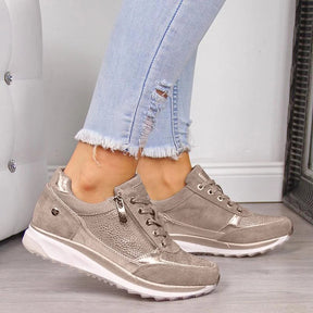 UrbanChic - Stijlvolle Dames Sneakers met Ritsdetail