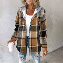 Dames Gezellige Geruite Hoodie Jas | Stijlvolle Warmte