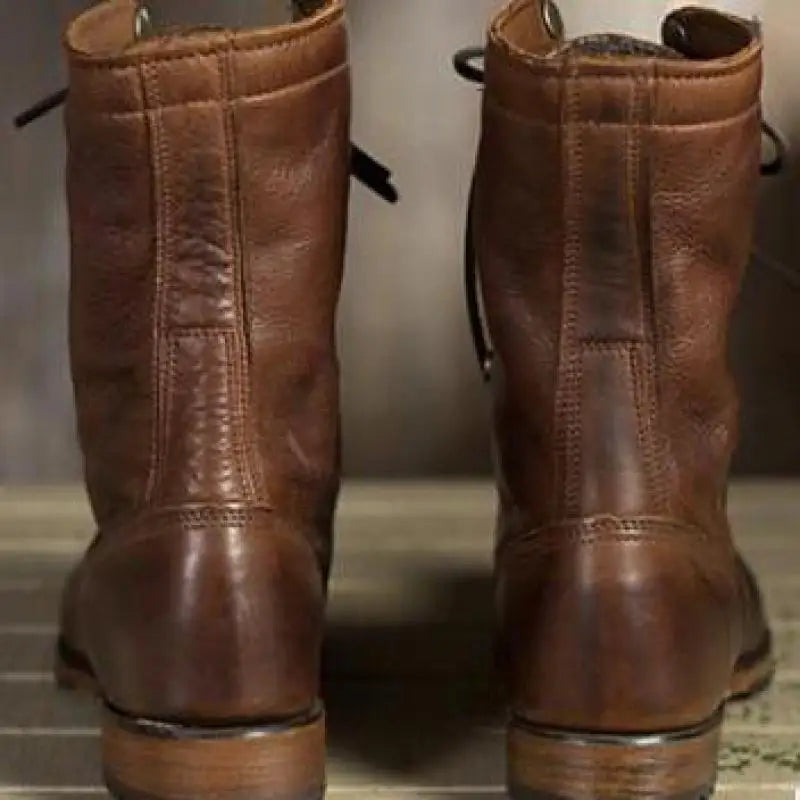 Dames Veterlaarzen in Vintage Stijl Halflange | Outdoor Combat Laarzen