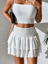 Elizabeth - Trendy Gelaagde Ruffle Minirok met Elastische Taille
