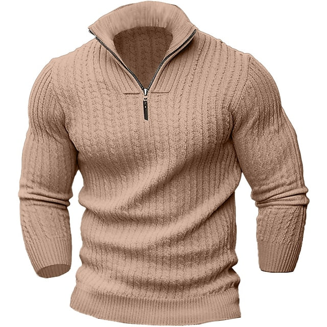 Heren Nachttrui met Halve Rits | Slim Fit