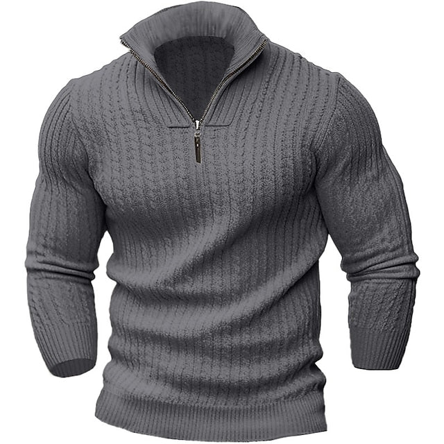 Heren Nachttrui met Halve Rits | Slim Fit