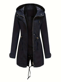 Dames Lange Winterparka met Capuchon | Lichtgewicht Lange Jas met Rits