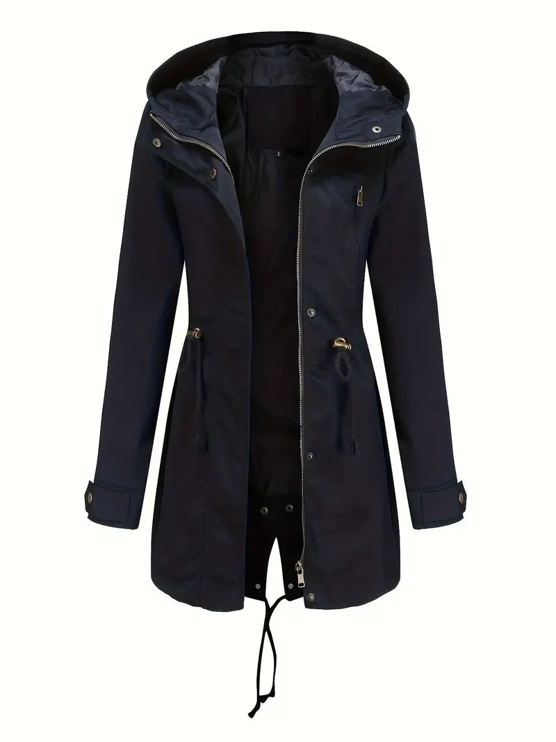Dames Lange Winterparka met Capuchon | Lichtgewicht Lange Jas met Rits