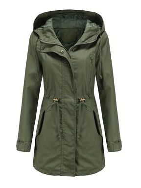 Dames Lange Winterparka met Capuchon | Lichtgewicht Lange Jas met Rits