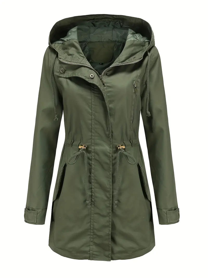 Dames Lange Winterparka met Capuchon | Lichtgewicht Lange Jas met Rits