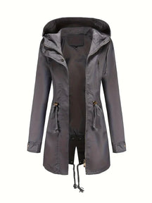 Dames Lange Winterparka met Capuchon | Lichtgewicht Lange Jas met Rits