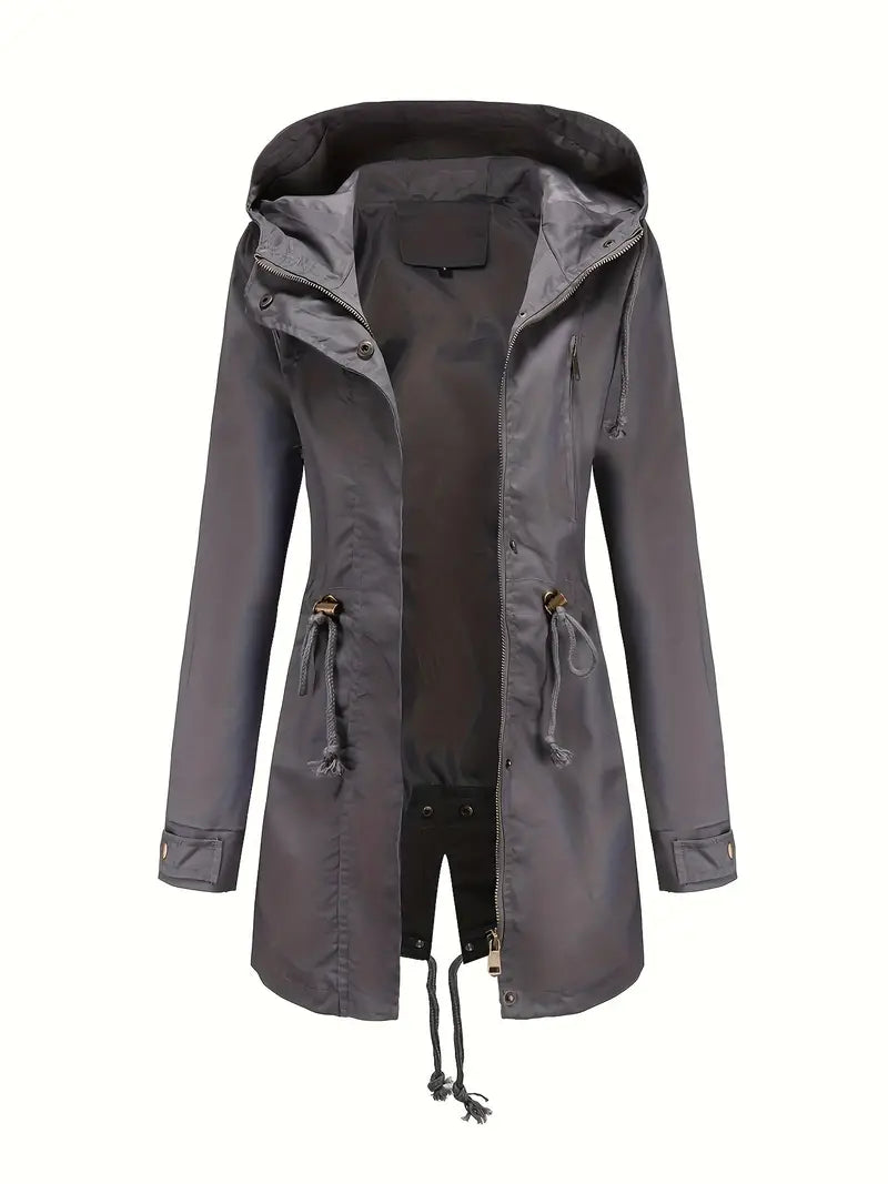 Dames Lange Winterparka met Capuchon | Lichtgewicht Lange Jas met Rits