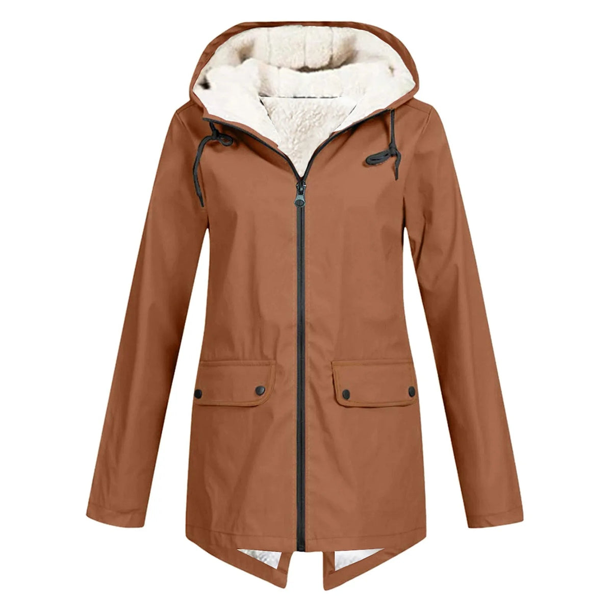 Dames Warme Parka met Capuchon en Rits | Lange & Gezellige Jas