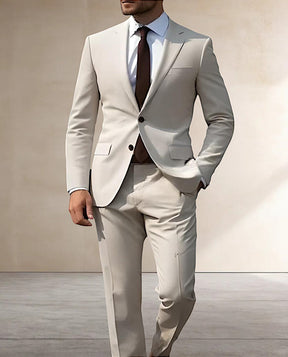Pak Slim Fit Polyester voor Heren | Stijlvolle 2-delige Look | Lichtgewicht en Comfortabel