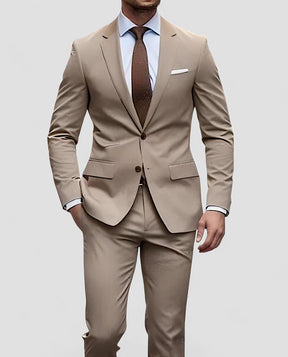 Pak Slim Fit Polyester voor Heren | Stijlvolle 2-delige Look | Lichtgewicht en Comfortabel