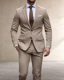 Pak Slim Fit Polyester voor Heren | Stijlvolle 2-delige Look | Lichtgewicht en Comfortabel