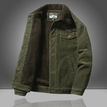 Heren Corduroy Winterjas met Sherpa Voering | Warme Buitenjas