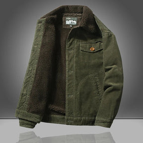 Heren Corduroy Winterjas met Sherpa Voering | Warme Buitenjas