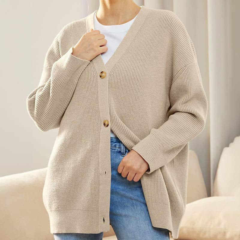 Dames Oversized Gebreid Vest Met Knopen | Casual Laagjesvest
