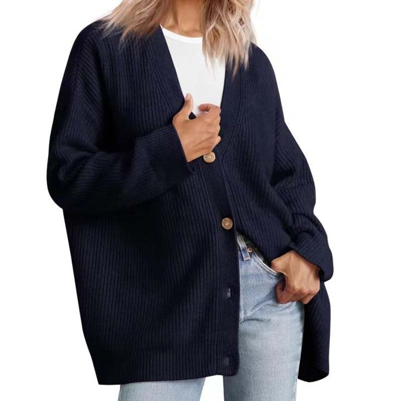 Dames Oversized Gebreid Vest Met Knopen | Casual Laagjesvest