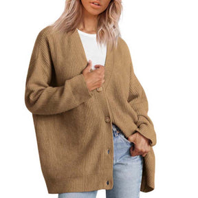 Dames Oversized Gebreid Vest Met Knopen | Casual Laagjesvest