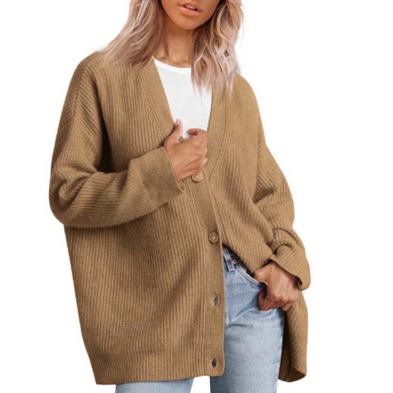 Dames Oversized Gebreid Vest Met Knopen | Casual Laagjesvest