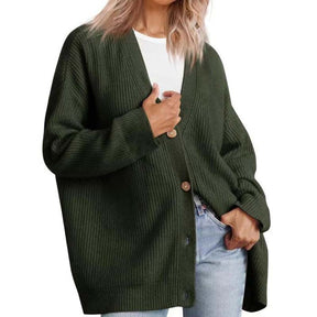 Dames Oversized Gebreid Vest Met Knopen | Casual Laagjesvest