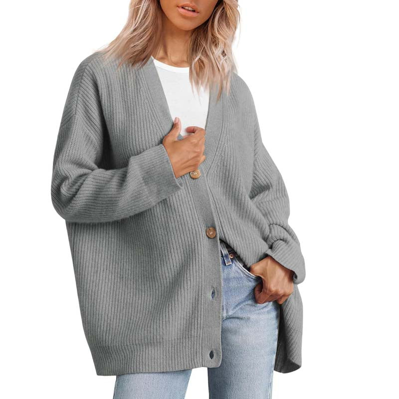 Dames Oversized Gebreid Vest Met Knopen | Casual Laagjesvest