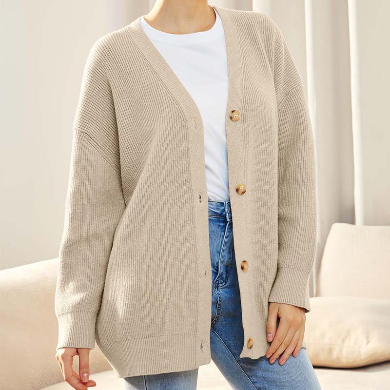 Dames Oversized Gebreid Vest Met Knopen | Casual Laagjesvest