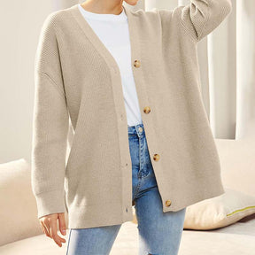 Dames Oversized Gebreid Vest Met Knopen | Casual Laagjesvest