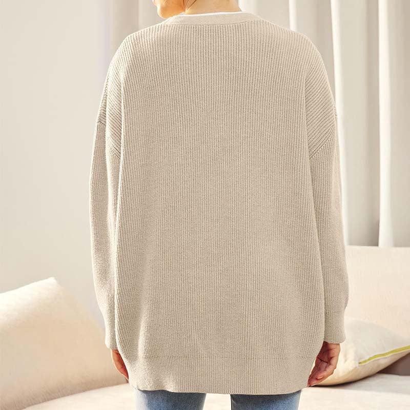 Dames Oversized Gebreid Vest Met Knopen | Casual Laagjesvest