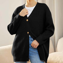 Dames Oversized Gebreid Vest Met Knopen | Casual Laagjesvest