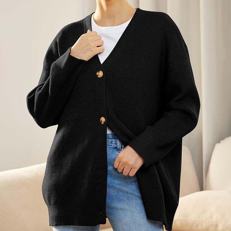 Dames Oversized Gebreid Vest Met Knopen | Casual Laagjesvest