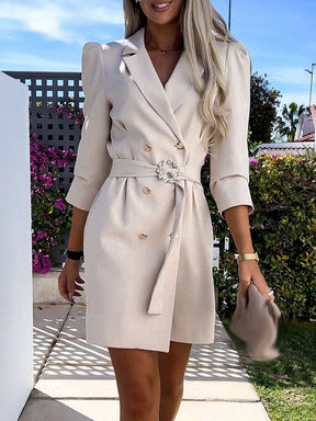 Elegante damesblazer met Lange Mouwen en Riem | Chic en comfortabel