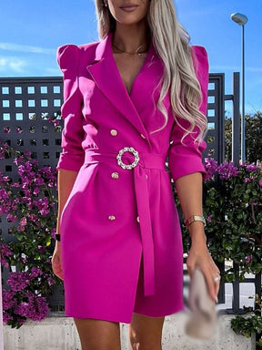 Elegante damesblazer met Lange Mouwen en Riem | Chic en comfortabel