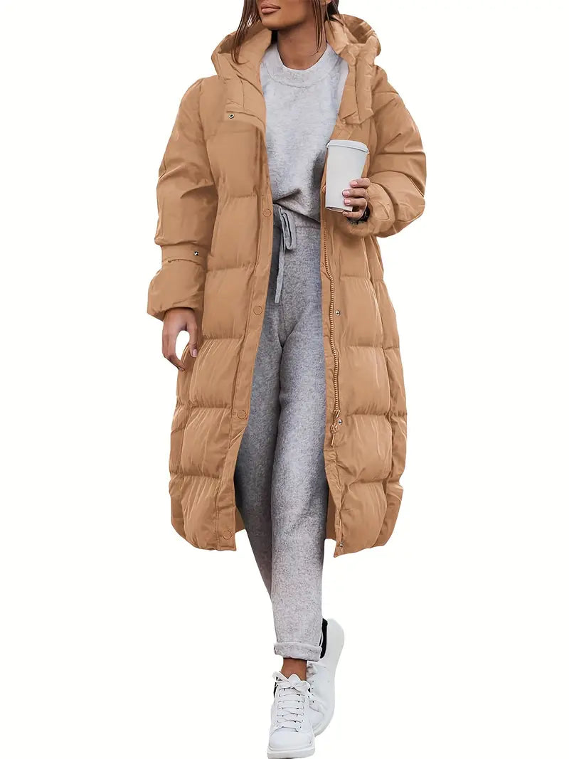 Dames Lange Winterjas met Capuchon | Stijlvolle & Warmte