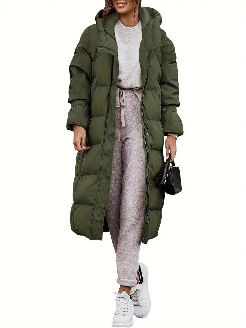 Dames Lange Winterjas met Capuchon | Stijlvolle & Warmte