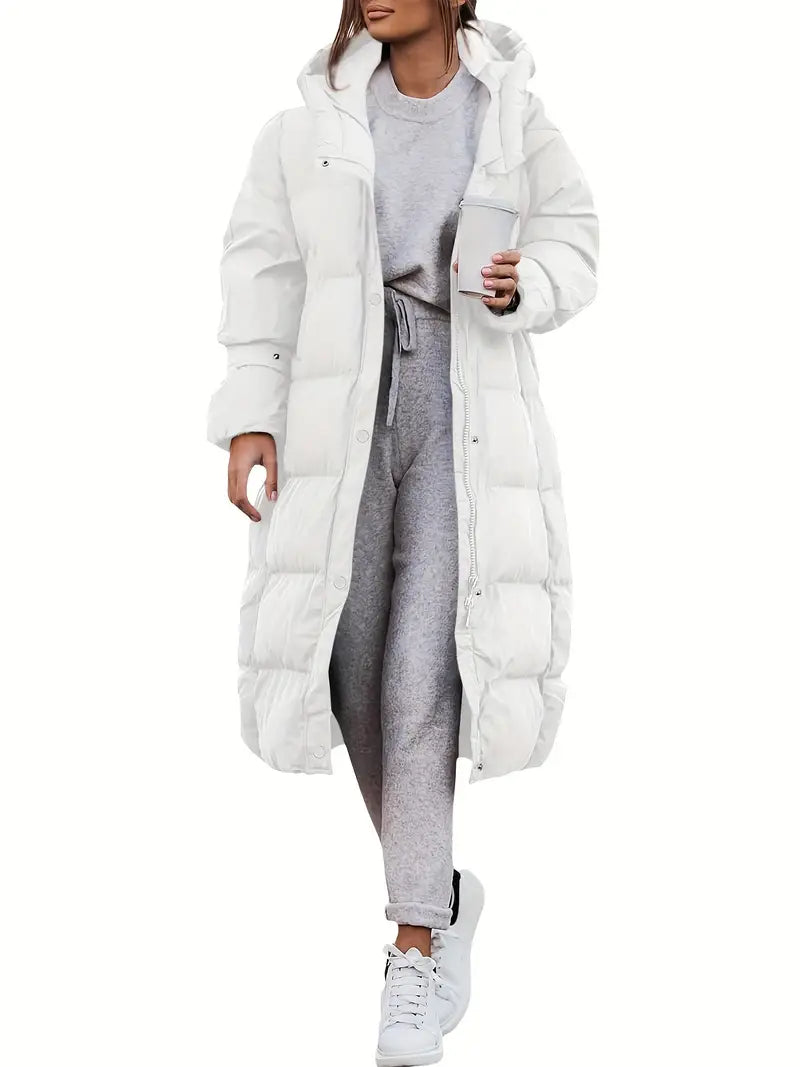 Dames Lange Winterjas met Capuchon | Stijlvolle & Warmte