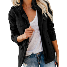 Dames Lichtgewicht Jas Met Rits | Casual Utility Bovenkleding