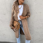 Dames Lange Cardigan Trui | Open Vest