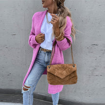 Dames Lange Cardigan Trui | Open Vest