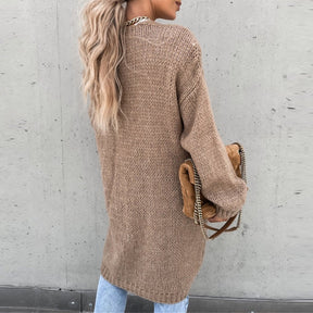 Dames Lange Cardigan Trui | Open Vest