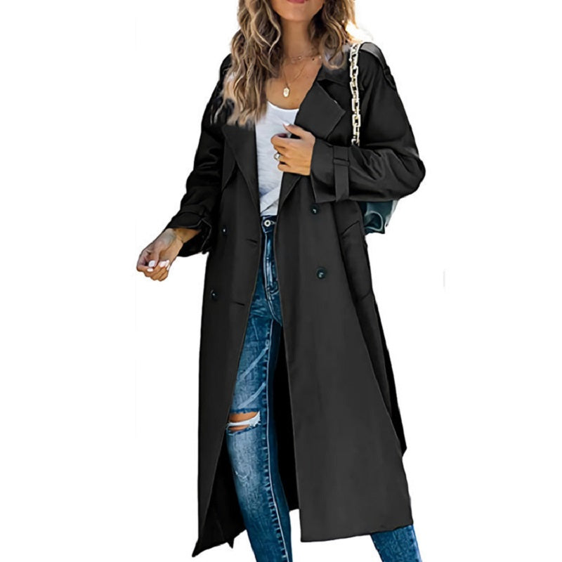 Dames Klassieke Lange Trench Jas | Lichtgewicht & Elegante