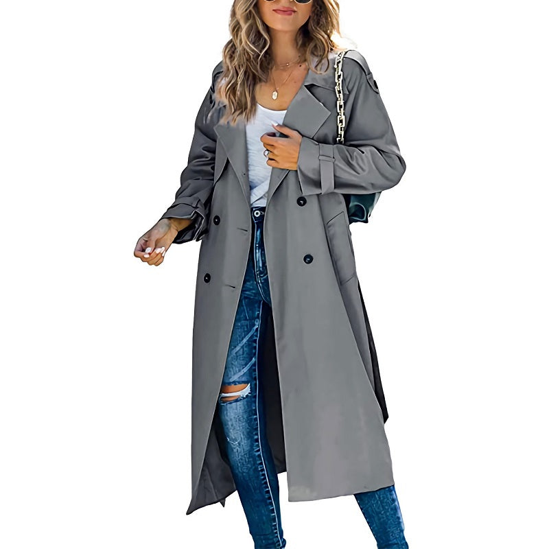 Dames Klassieke Lange Trench Jas | Lichtgewicht & Elegante